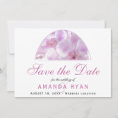 Save The Date Mariage floral rose orchidée (Devant)