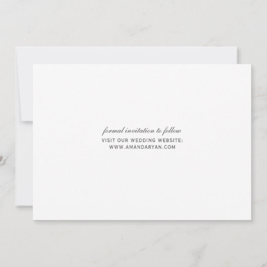 Save The Date Mariage floral rose orchidée (Dos)