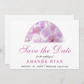 Save The Date Mariage floral rose orchidée (Devant / Derrière)