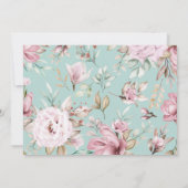 Save The Date Mariage floral rose pâle (Dos)