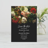 Save The Date Mariage floral rose rose foncé (Debout devant)