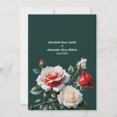 Save The Date Mariage floral rose rose foncé (Dos)