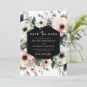 Save The Date Mariage floral rose simple (Debout devant)