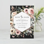 Save The Date Mariage floral rose simple Élégance (Debout devant)