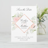 Save The Date Mariage floral rose vif Enregistrer la date (Debout devant)