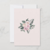 Save The Date Mariage Floral Roses Aquarelle Poudrées Rose Foncé (Dos)
