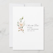 Save The Date Mariage Floral Rouge Pêche (Dos)
