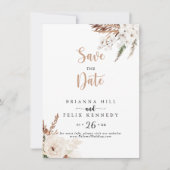 Save The Date Mariage floral rustique Boho élégant (Devant)