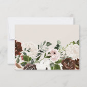 Save The Date Mariage floral rustique bordeaux, rose, vert (Dos)