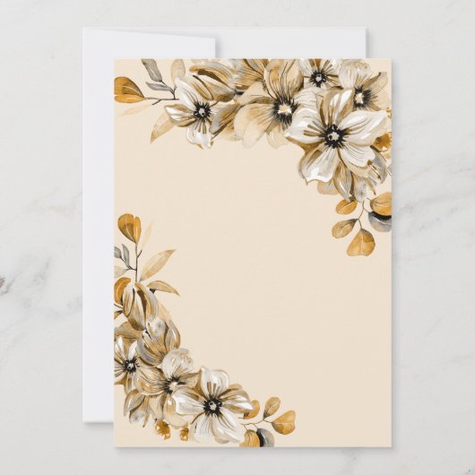 Save The Date Mariage floral rustique d'automne (Dos)