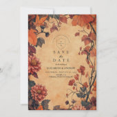 Save The Date Mariage floral rustique d'automne (Devant)