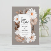 Save The Date Mariage floral rustique Enregistrer la date (Debout devant)