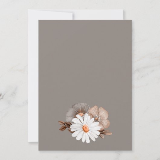 Save The Date Mariage floral rustique Enregistrer la date (Dos)