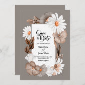 Save The Date Mariage floral rustique Enregistrer la date (Devant / Derrière)
