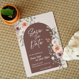 Save The Date Mariage floral rustique Enregistrer la date Invita