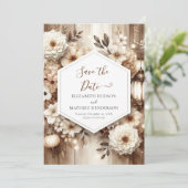 Save The Date Mariage Floral Rustique numérique (Debout devant)