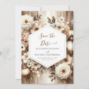 Save The Date Mariage Floral Rustique numérique