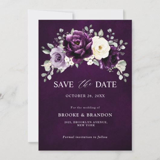 Save The Date Mariage Floral Sa  Sa (Devant)