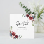 Save The Date Mariage Floral Script de verdure (Debout devant)