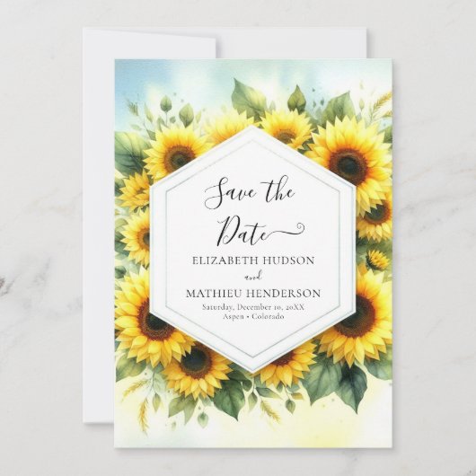 Save The Date Mariage floral simple (Devant)