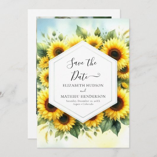 Save The Date Mariage floral simple (Devant / Derrière)