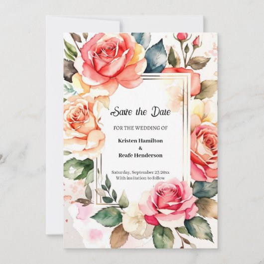 Save The Date Mariage floral simple Enregistrer la date (Devant)