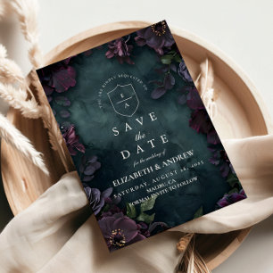 Save The Date Mariage Floral Sombre et Élégant