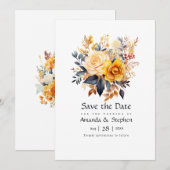 Save The Date Mariage floral sundial (Devant / Derrière)
