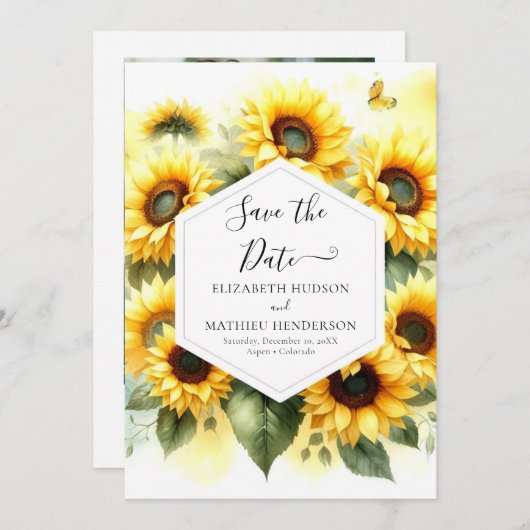 Save The Date Mariage floral unique (Devant / Derrière)
