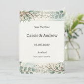 Save The Date Mariage Floral Végétal (Debout devant)
