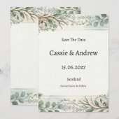 Save The Date Mariage Floral Végétal (Devant / Derrière)