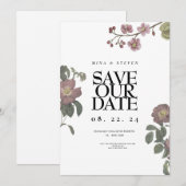 Save The Date Mariage floral vintage (Devant / Derrière)