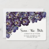 Save The Date Mariage floral violet chic Enregistrer la date (Devant)