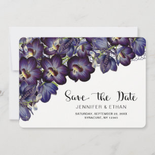 Save The Date Mariage floral violet chic Enregistrer la date