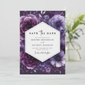 Save The Date Mariage floral violet imprimable (Debout devant)