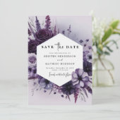 Save The Date Mariage floral violet romantique simple (Debout devant)