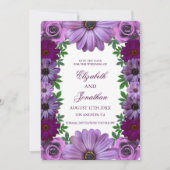 Save The Date Mariage Floral Violet Royal (Devant)