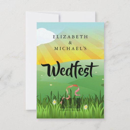 Save The Date Mariage Flower Music Festival Champs Enregistrer l (Dos)