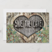 Save The Date Mariage forestier Coeur rustique dans l'arbre Enre (Devant)