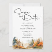 Save The Date Mariage forestier d'automne rustique (Devant)