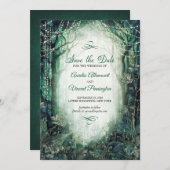 Save The Date Mariage forestier enchanté (Devant / Derrière)