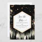 Save The Date Mariage forestier enchanté romantique minimal (Devant / Derrière)