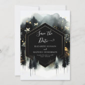 Save The Date Mariage forestier enchanté romantique personnalisé (Devant)