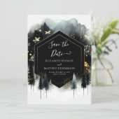 Save The Date Mariage forestier enchanté romantique personnalisé (Debout devant)