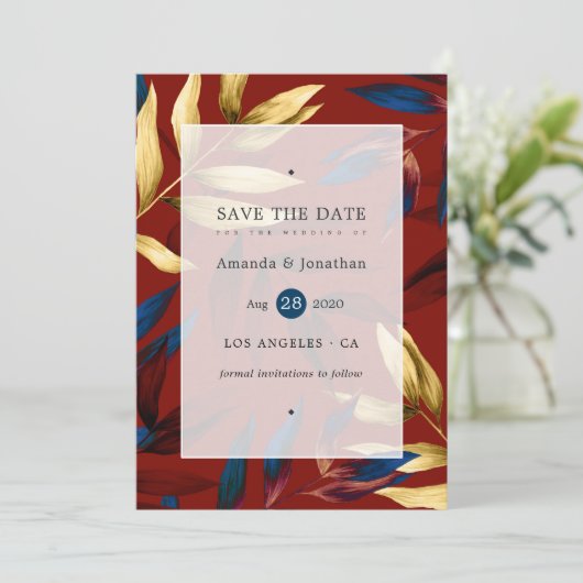 Save The Date Mariage forestier exotique (Debout devant)