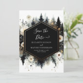 Save The Date Mariage forestier moderne minimal enchâssé (Debout devant)