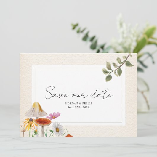 Save The Date Mariage Forêt Enregistrer La Date (Debout devant)