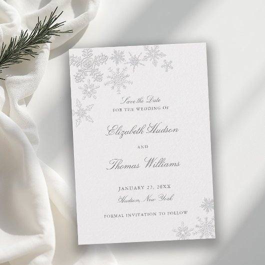 Save The Date Mariage Formel Classique de Conte de Fées Hivernal
