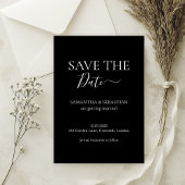 Save The Date Mariage Formel Enregistrer la Date Noir