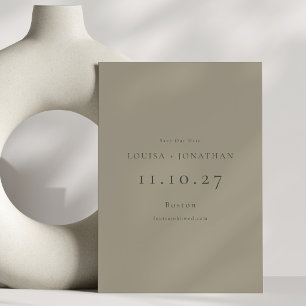 Save The Date Mariage Formel Minimaliste Élégant aux Tons Olive